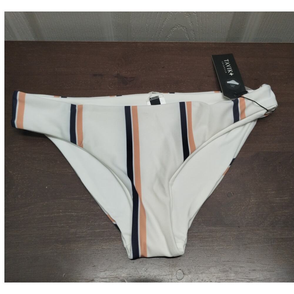 Tavik NWT Sz Small Ali Full Coverage Desert Clay Stripe Reversible Bikini Bottom